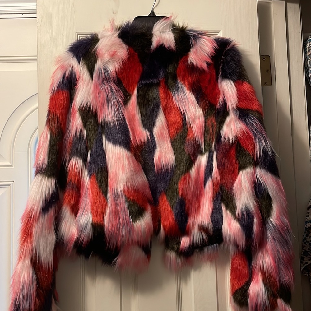 Ugg crop faux fur coat